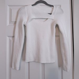 Women’s boutique pure white cutout sweater